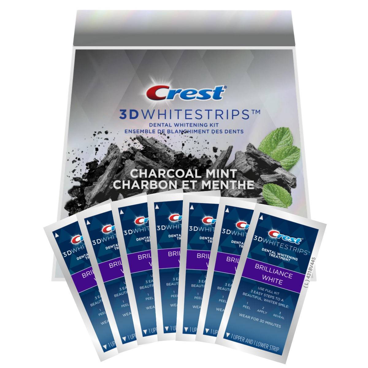 Bieliace Pásiky Crest Brilliance White Charcoal Mint Whitestrips