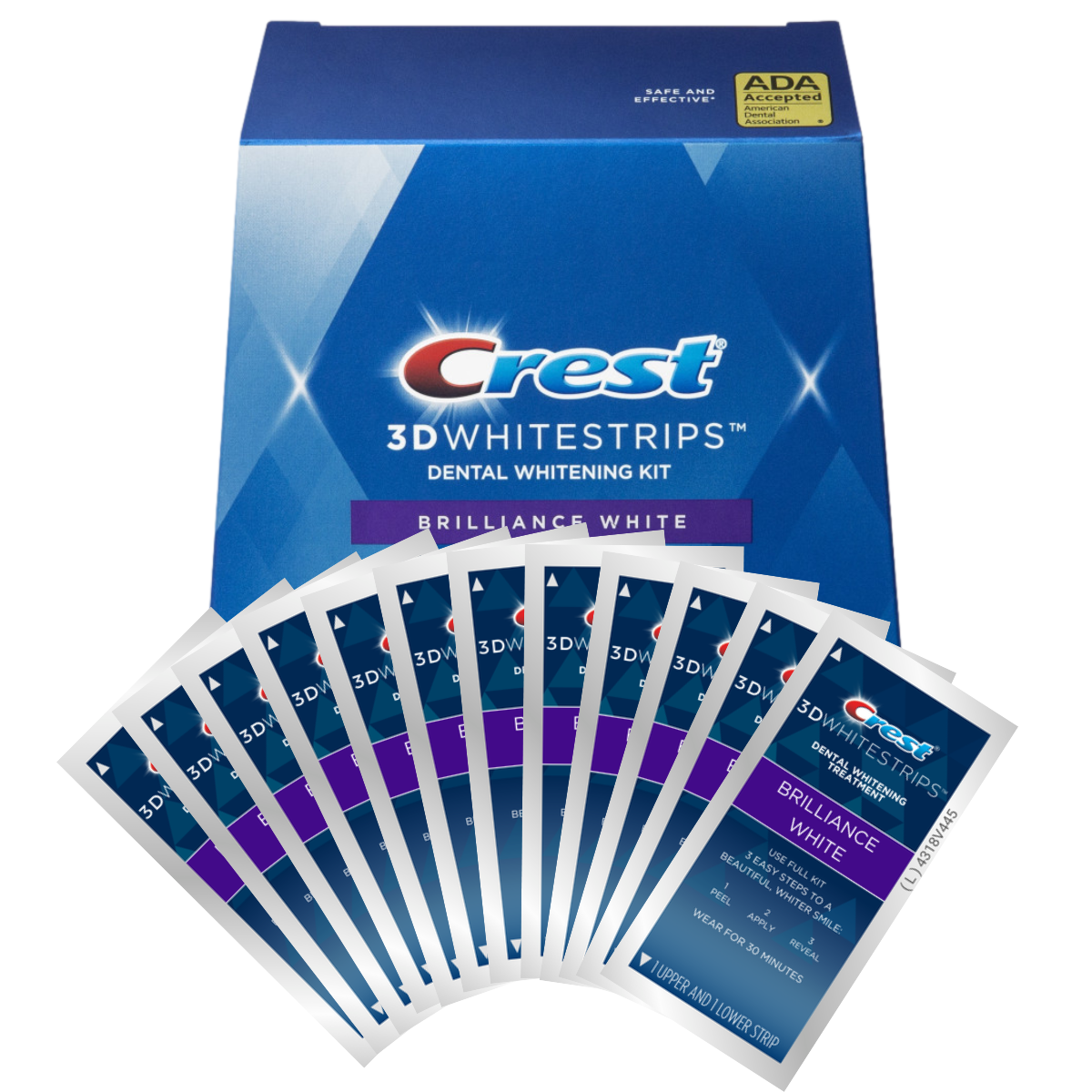 Tiras de Branqueamento Crest 3D Brilliance White 9 Levels Whiter Whitestrips